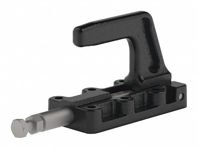 Straight-Line Action Clamp: Flange Base Mounting, Std Horizontal Handle, 1.5 in Arm Lg, M8