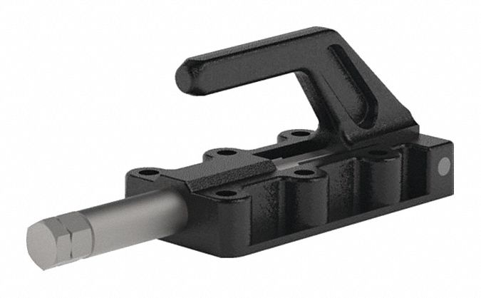 Straight-Line Action Clamp: Flange Base Mounting, Std Horizontal Handle, 1.97 in Arm Lg