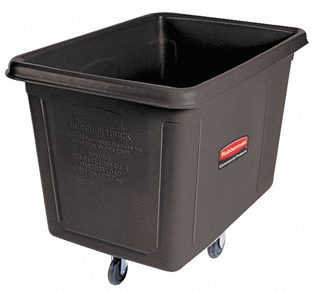 HIGH-MANEUVERABILITY CUBE TRUCK, 20 CU FT CAPACITY, BLACK, HDPE