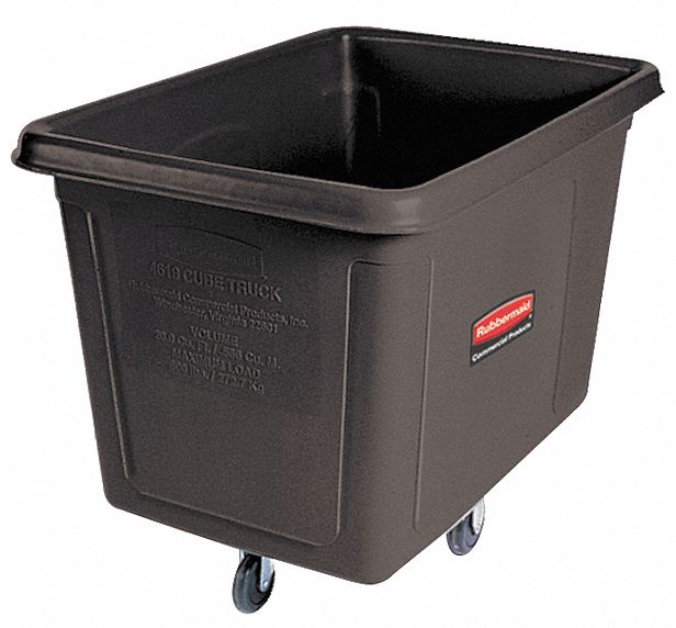 CUBE TRUCK,HDPE,BLACK,20.0 CU. FT.