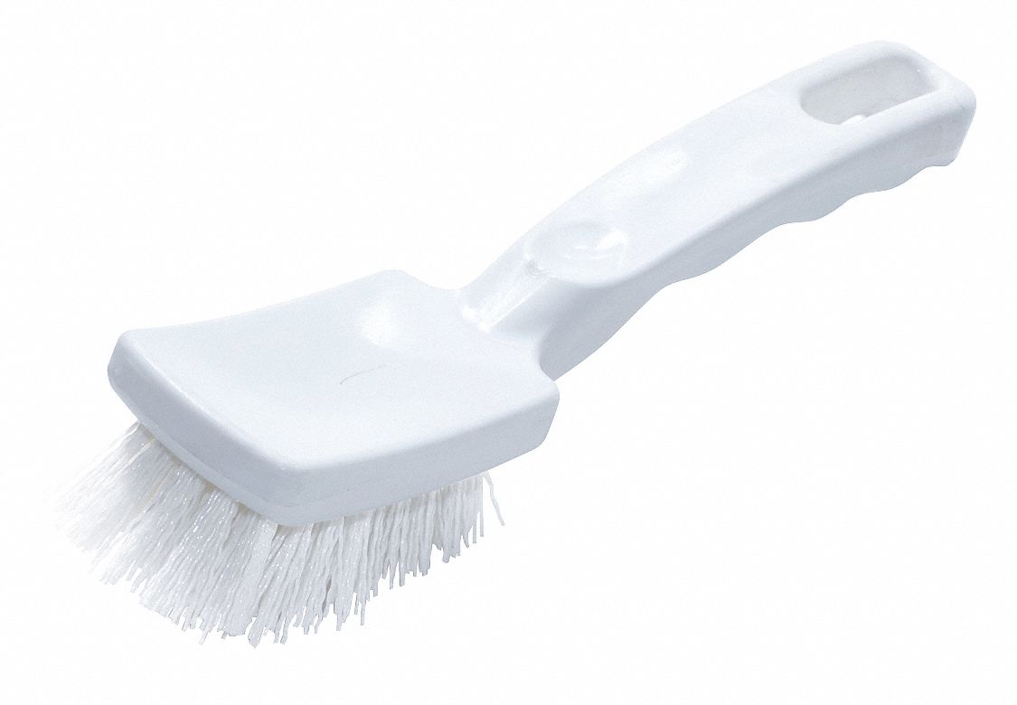 BRUSHTECH Cepillo, Mango Corto, Longitud 7", Cerdas de Pbt, Blanco