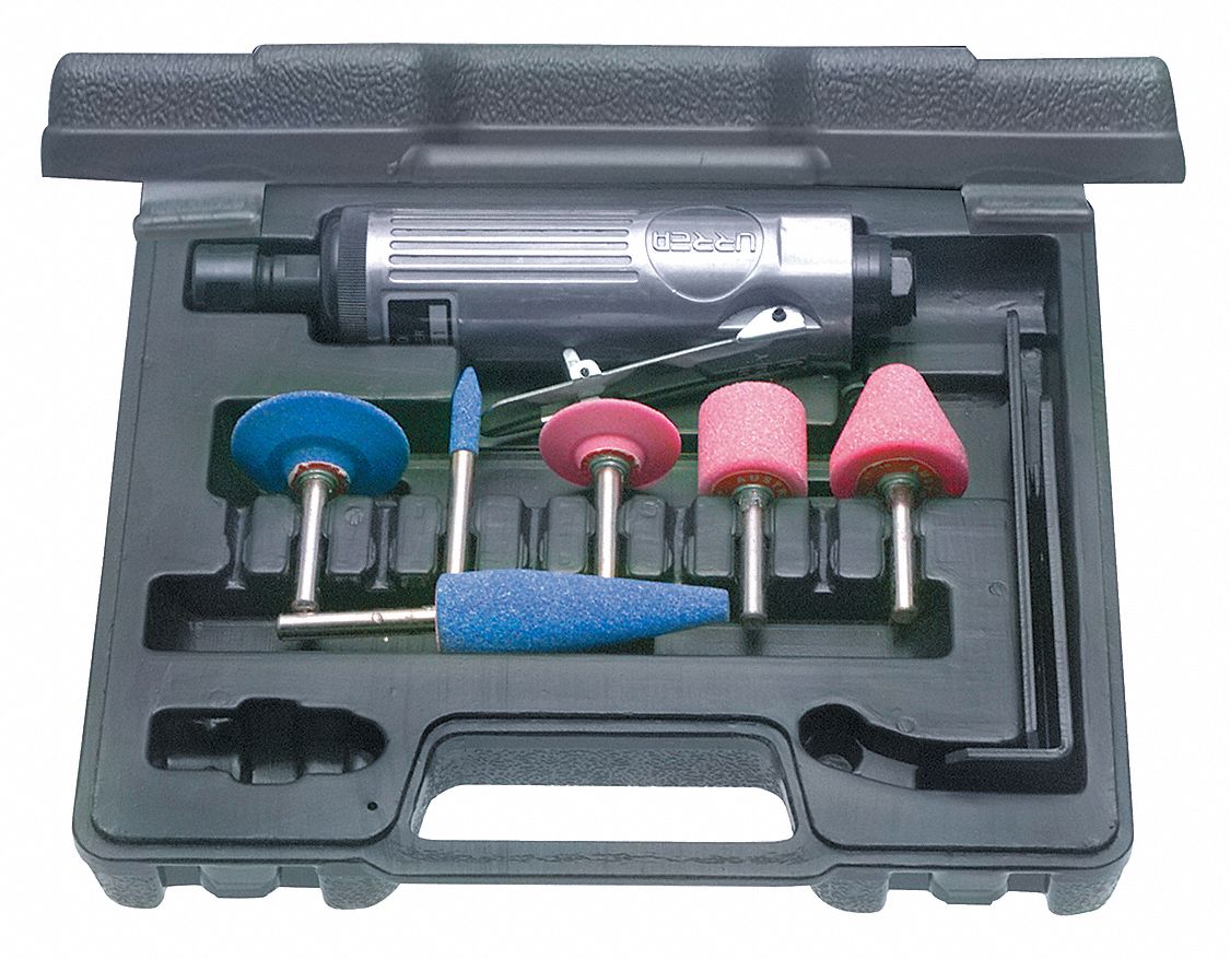 Kit de Rectificadora Neumática Recta 1/4" Longitud Total 6-3/4"