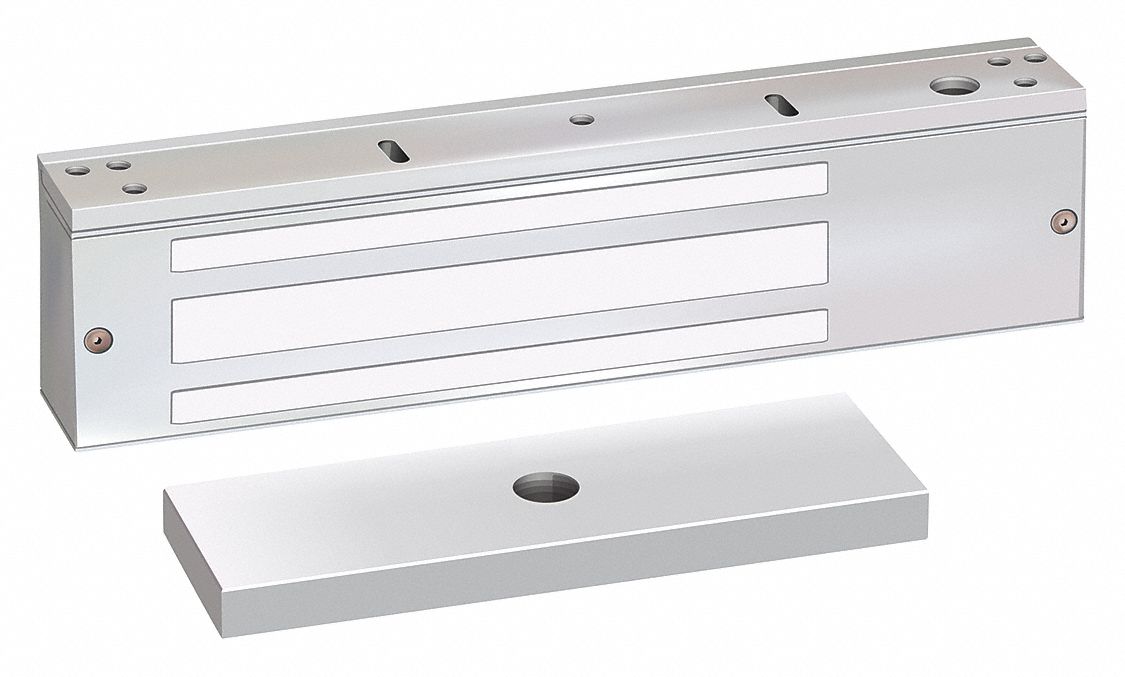 Electromagnetic Lock: 11 in Lg, 2 5/8 in Wd, 2 3/4 in Ht