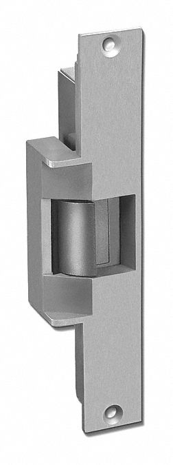 Electric Door Strike: 1 3/8 in Wd, 9 in Ht, Cylindrical/Mortise, Stainless Steel