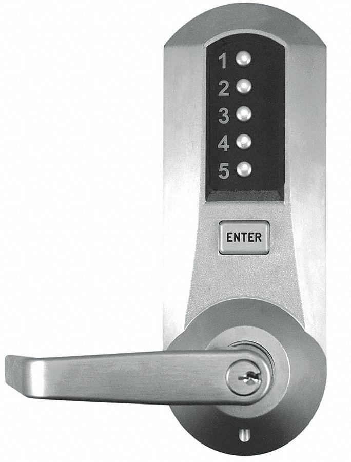 SIMPLEX, ADA Compliant, Chrome, Mechanical Push Button Lockset 28XR60