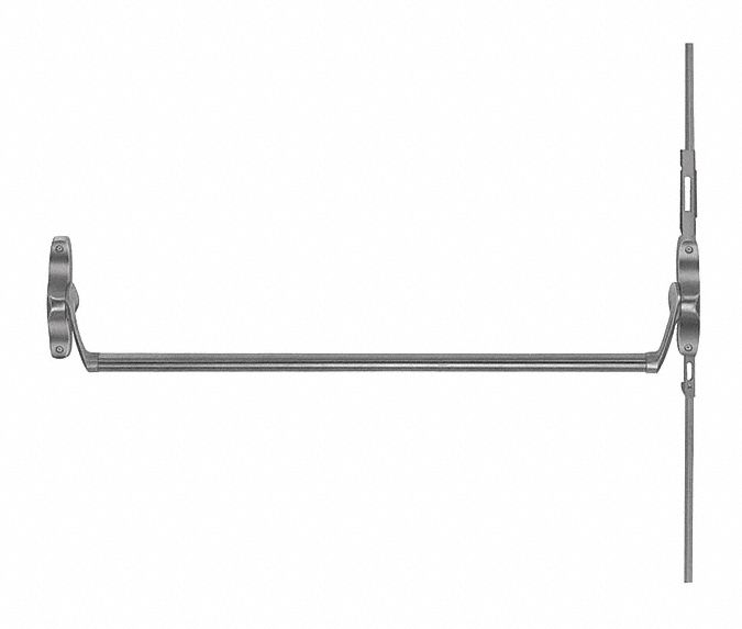 Concealed Vertical Rod: 44 in Max Door Wd, Chrome