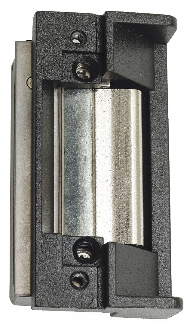 Electric Door Strike: 1 1/4 in Wd, 4 7/8 in Ht, Cylindrical/Mortise, Stainless Steel