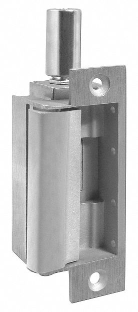 Electric Door Strike: 1 1/4 in Wd, 4 7/8 in Ht, Cylindrical/Mortise, Stainless Steel