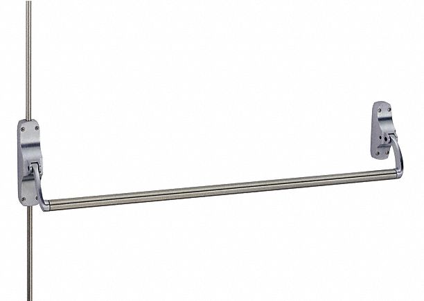 Surface Vertical Rod: 44 in Max Door Wd, Chrome