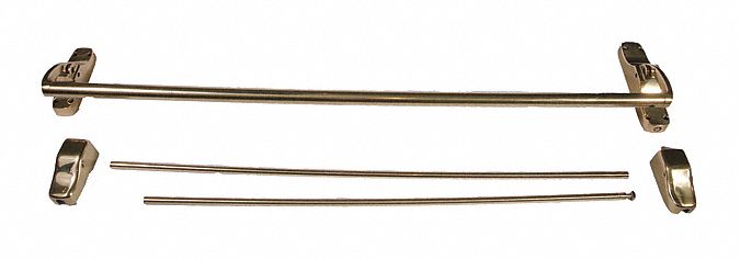 Surface Vertical Rod: 44 in Max Door Wd, Brass