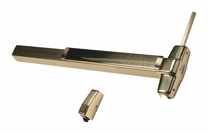 Surface Vertical Rod: 3 ft Max Door Wd, Brass