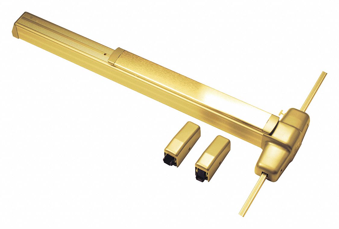 Surface Vertical Rod: 3 ft Max Door Wd, Brass