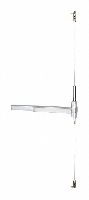 Concealed Vertical Rod: 3 ft Max Door Wd, Chrome