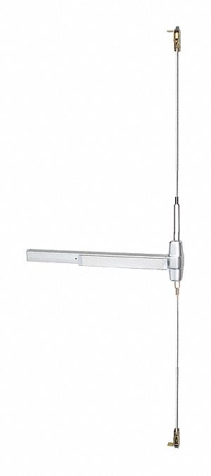 Concealed Vertical Rod: 3 ft Max Door Wd, Chrome