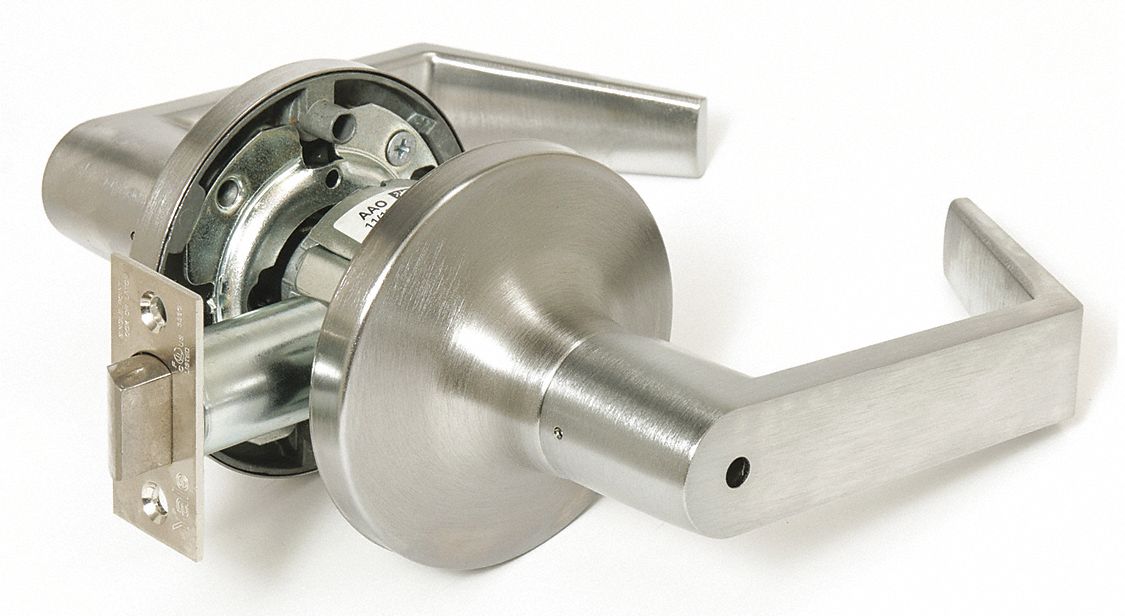 YALE Lever, Mechanical, Heavy Duty, Satin Chrome, 2 3/4 in Backset