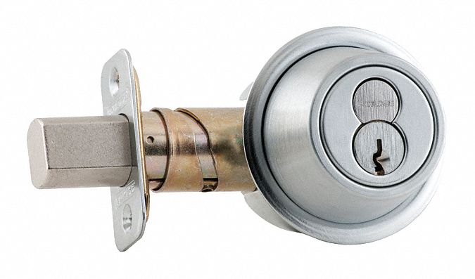 SCHLAGE Medium-Duty Satin Chrome B-Series Deadbolt, Single-Cylinder ...