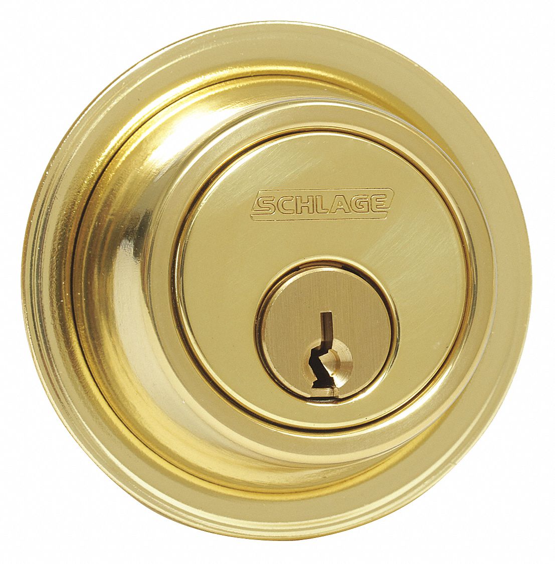 SCHLAGE, 2, Bright Brass, Deadbolt - 28XV67|B560P 605 C KA4 - Grainger