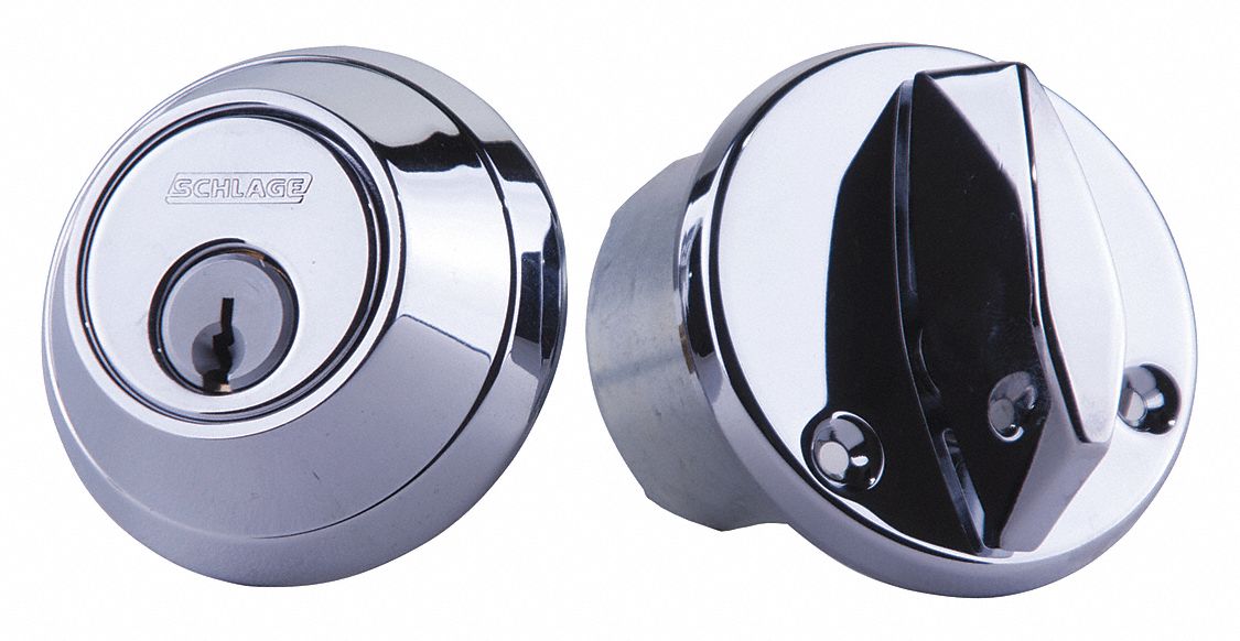 1-Cyl Deadbolt Standard Bright Chrome