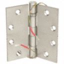 Electrified Hinge with Satin Chrome Finish, Mortise Mounting, 4 Holes per Leaf