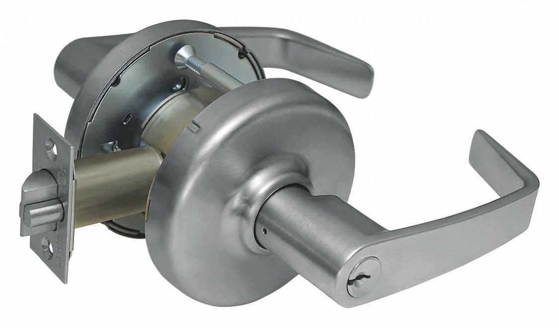 CORBIN Lever, Mechanical, Extra Heavy Duty, Different, Satin Chrome, 2