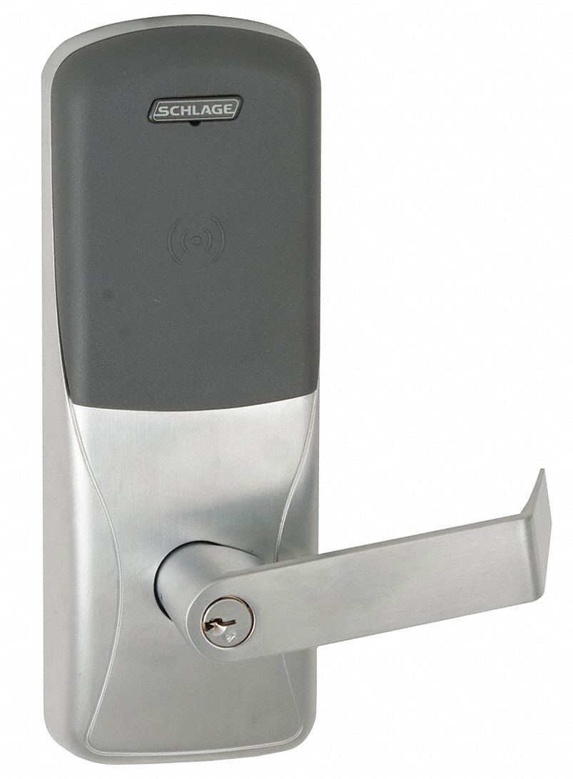 Electronic Lock 2 3 4 Backset Cylindrical Satin Chrome 5 8 Latch Length 1 3 4 Door Thickness