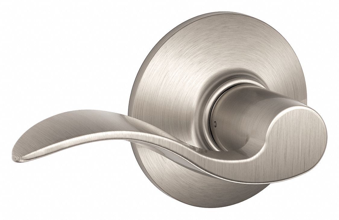 Door Lockset: Passage Lever Locksets, Nickel, ADA Compliant