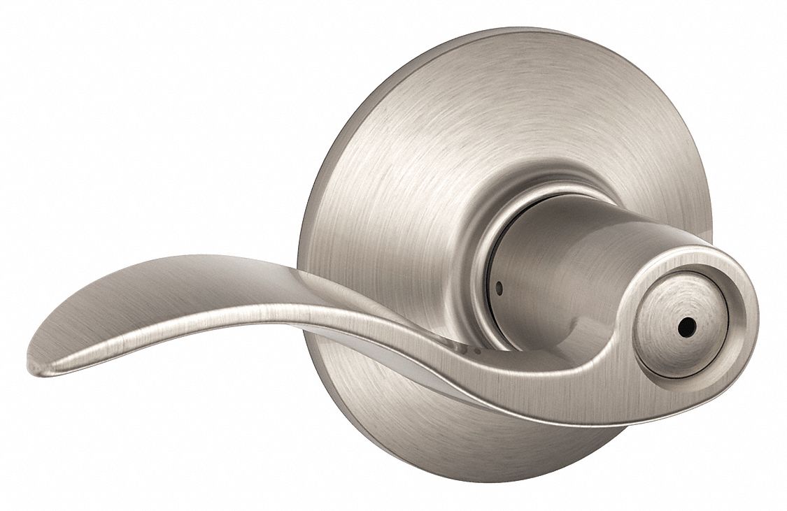 Door Lockset: Privacy Lever Locksets, Nickel, ADA Compliant