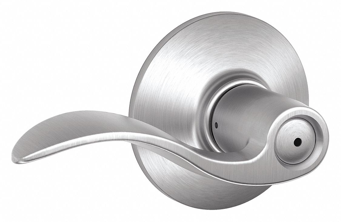 Door Lockset: Privacy Lever Locksets, Chrome, ADA Compliant