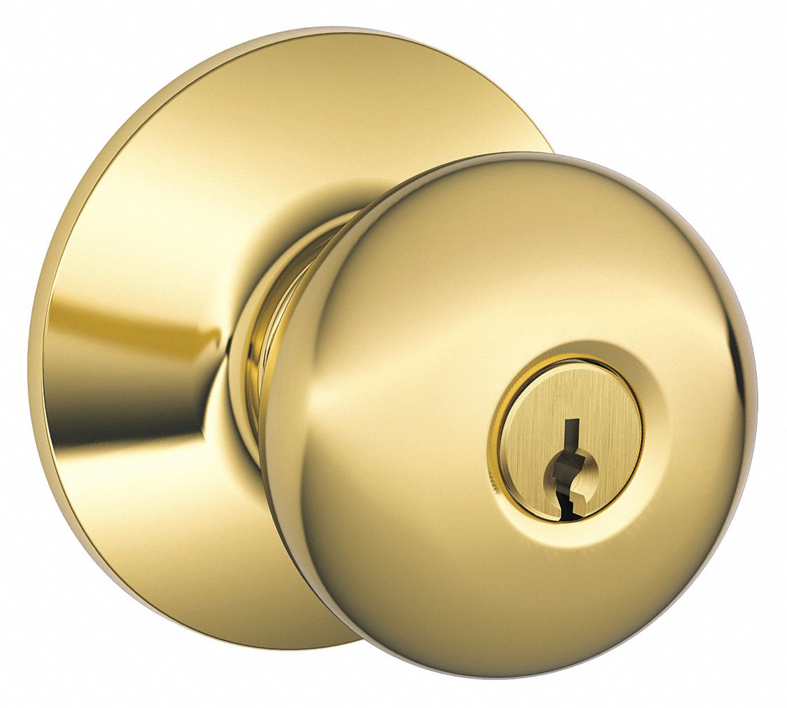 SCHLAGE Cerradura de Manivela para Entrada, Serie F, Acabado de Latón