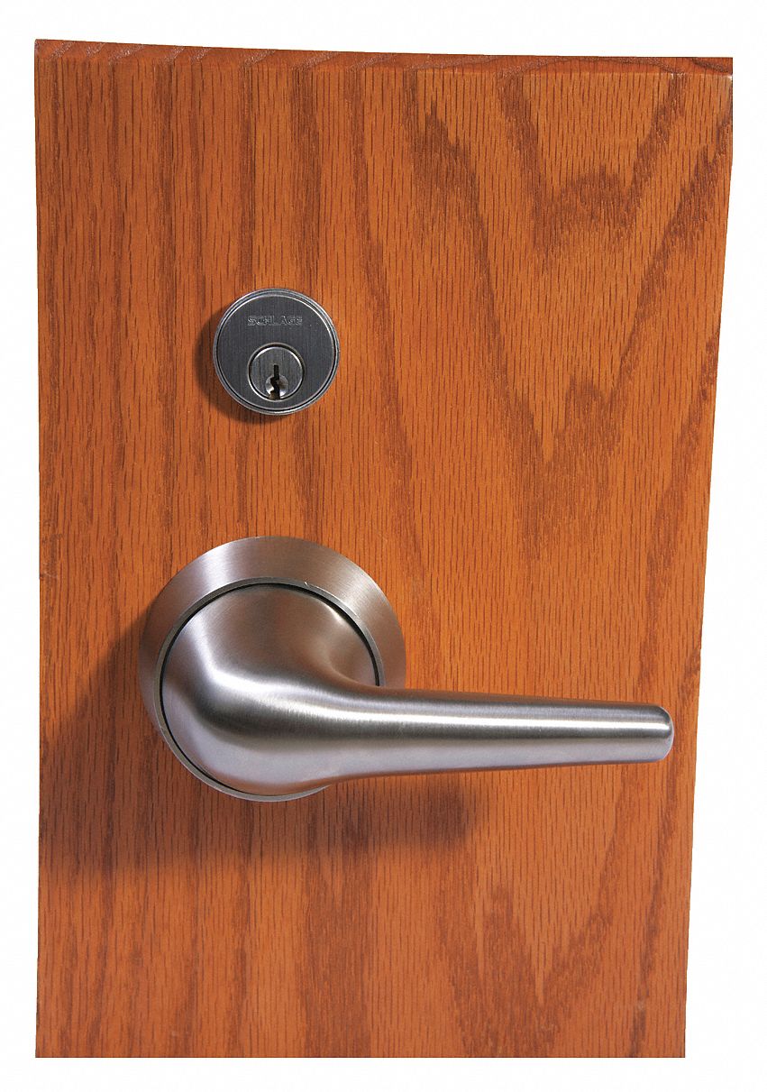 Door Lockset: Storeroom Lever Locksets, Stainless Steel, ADA Compliant, Ligature-Resistant