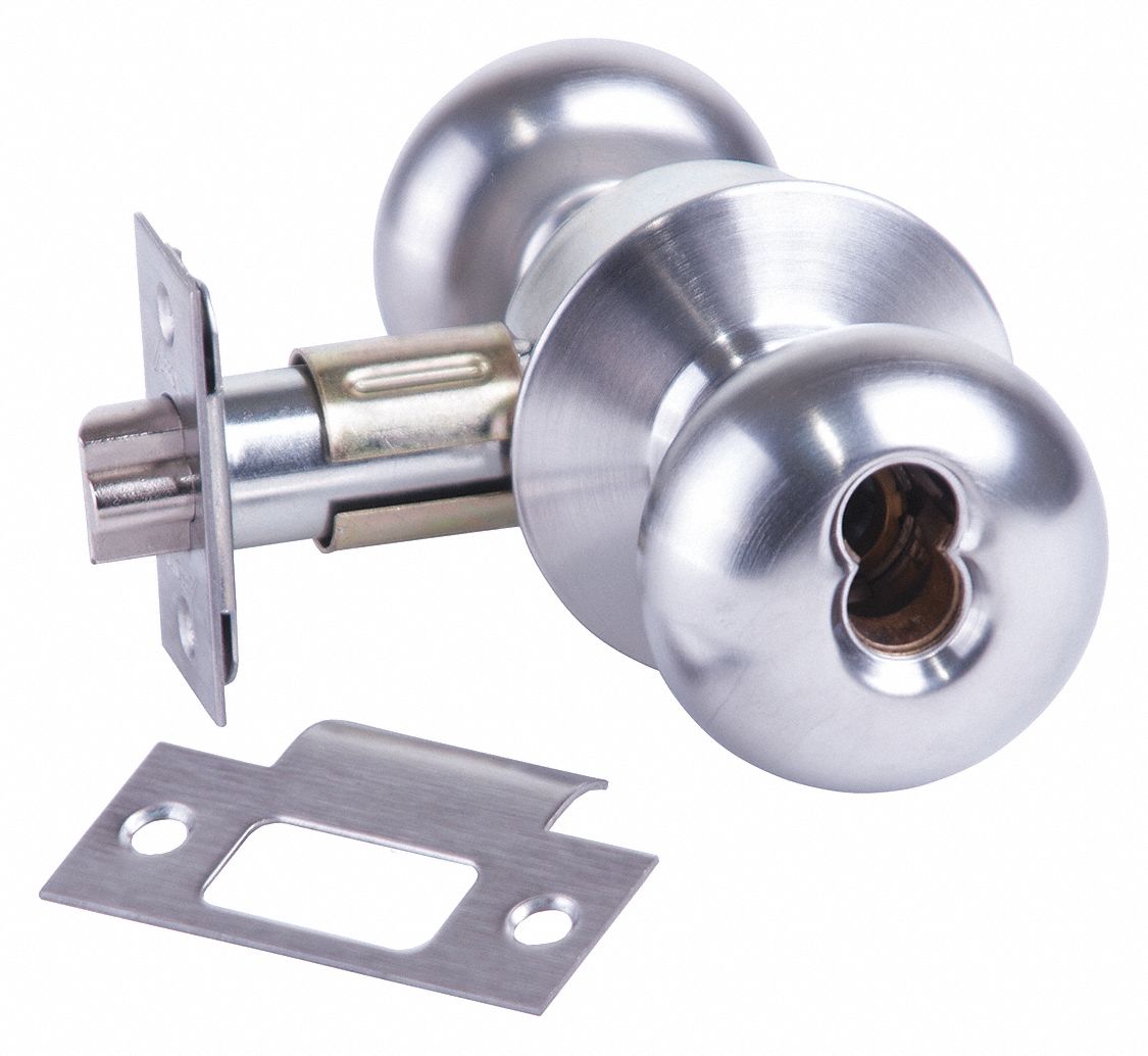 Door Lockset: Storeroom Knob Locksets, Chrome