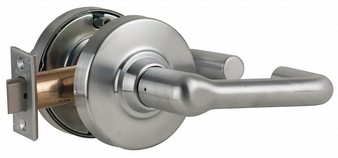 Door Lockset: Passage Lever Locksets, Chrome, ADA Compliant