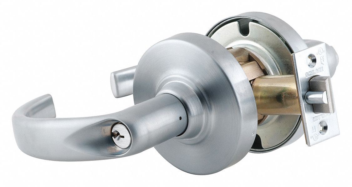 Door Lockset: Classroom Lever Locksets, Chrome, ADA Compliant