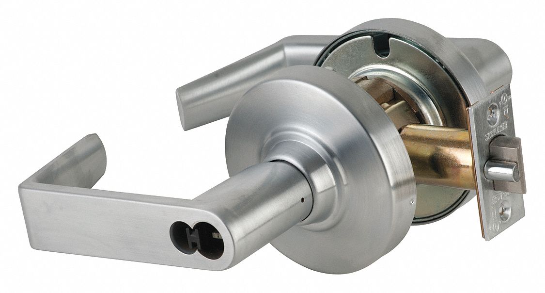Door Lockset: Classroom Lever Locksets, Chrome, ADA Compliant