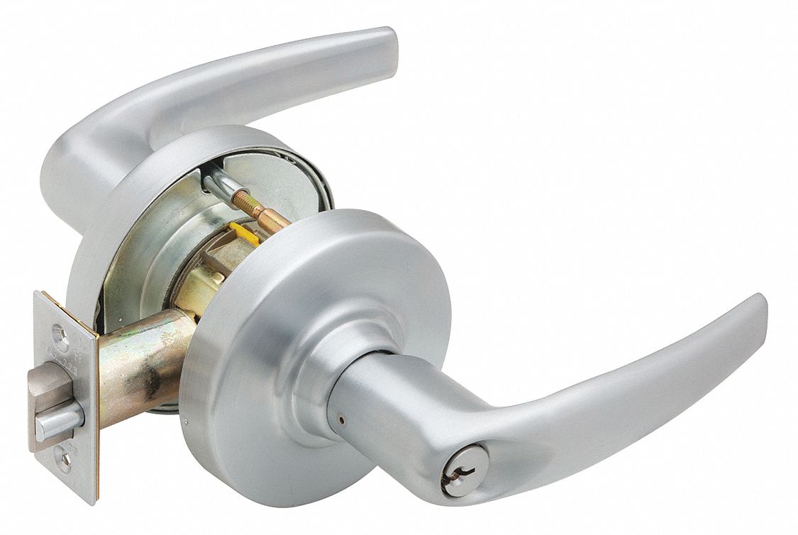 Door Lockset: Classroom Lever Locksets, Chrome, ADA Compliant