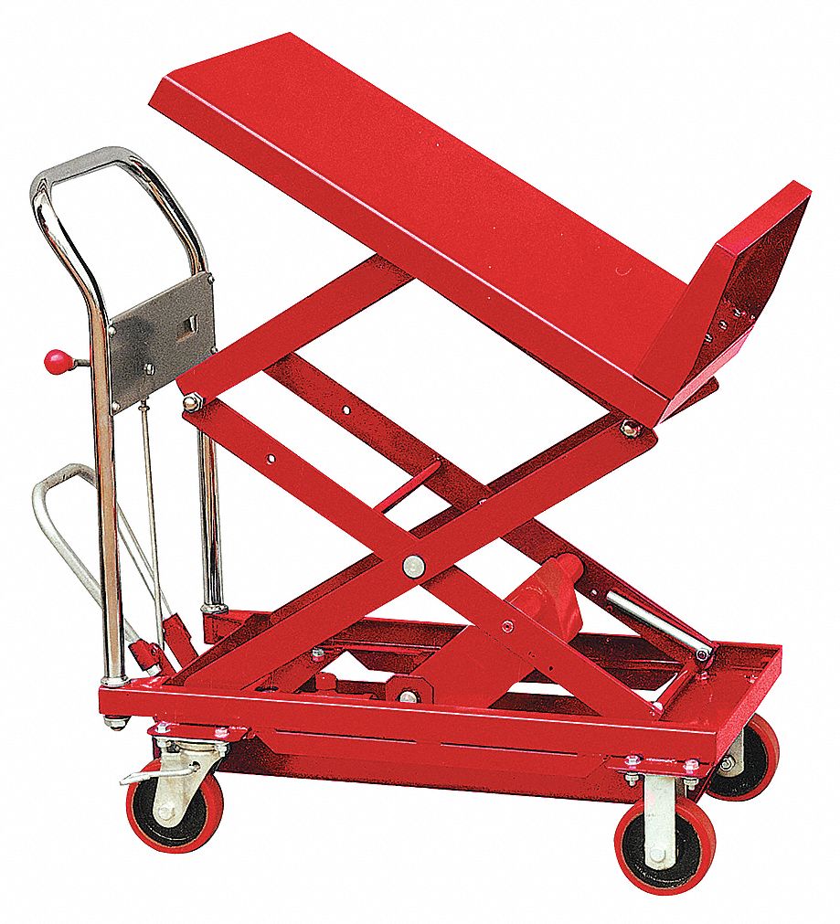 SCISSOR LIFT CART,400 LB.,STEEL,TIL