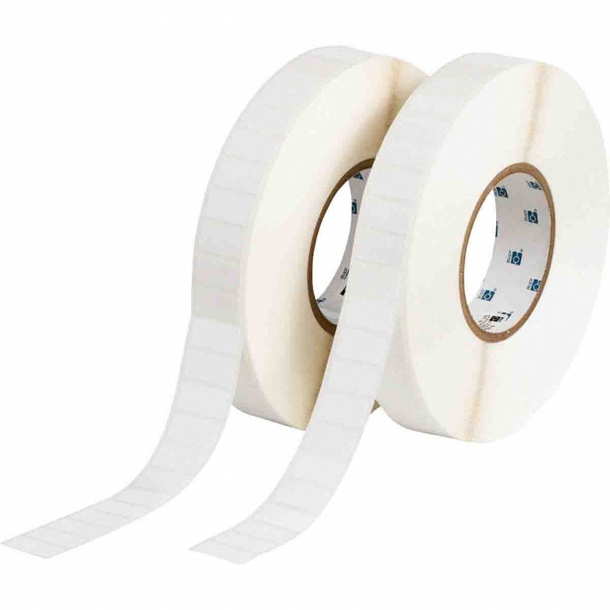 Pre-Cut Label Stock Roll: 1/2 in x 1 in, Rubber, Removable Adhesive, 5, 000 Labels, Removable