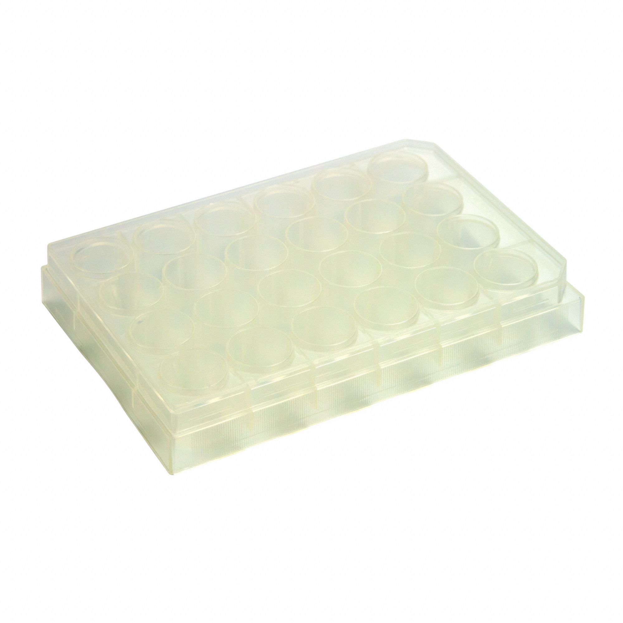 CAPLUGS 24-Well Microplates: Non-Sterile, 24 Wells, 3.5 mL, 85 mm Dia, Square, Polypropylene (MPN 290832403FE1). Key specifications — Brand: CAPLUGS; Body Color: Natural; RNase/DNase Free: No; Well Shape: Square; Material: Polypropylene.