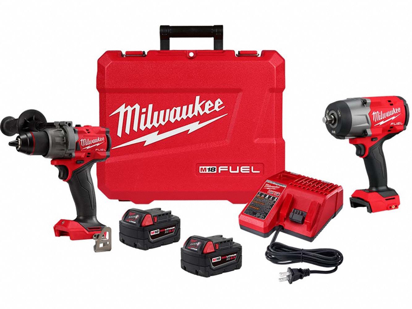 MILWAUKEE, 18 V Volt, 2 Tools, Drill/Driver + HTIW Kit 390LR9290322