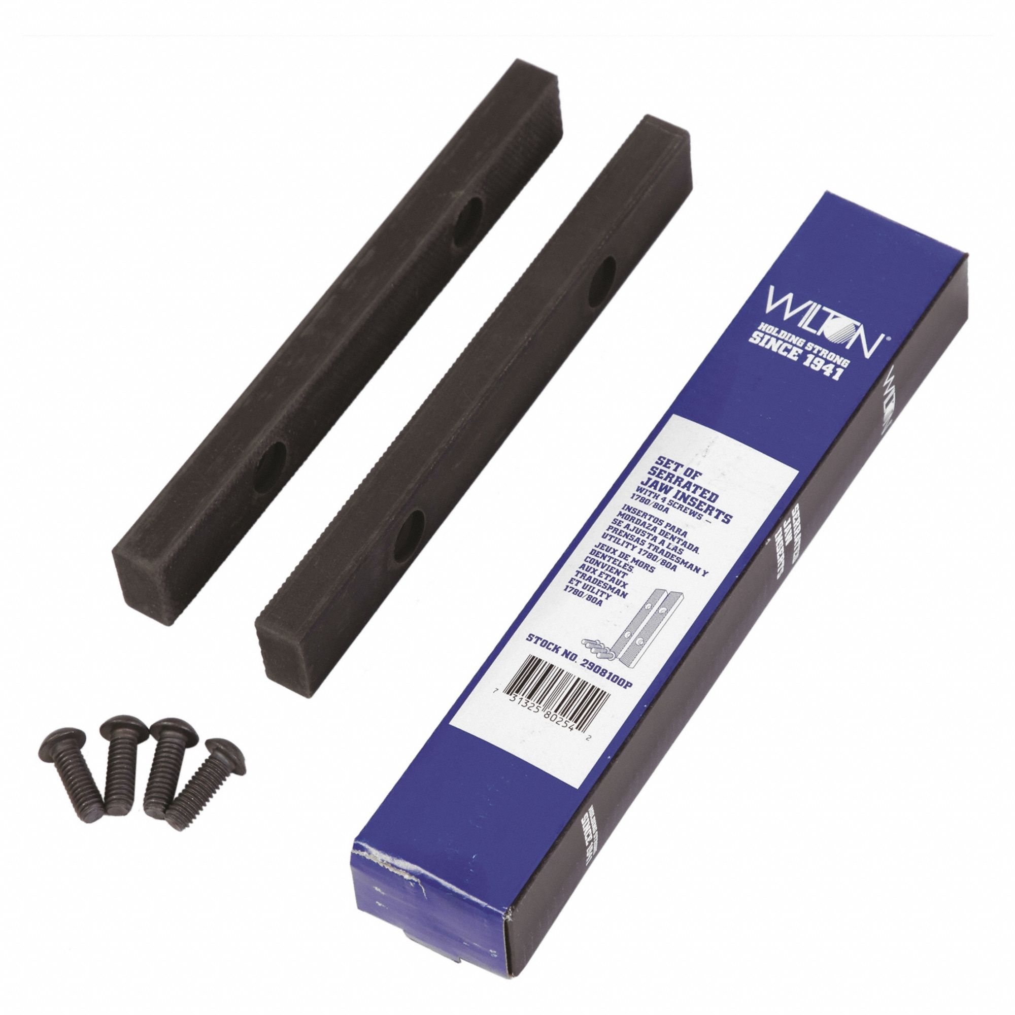 Serrated Vise Jaws: Steel, For 8 in Vise Jaw Wd, 1780A/648A