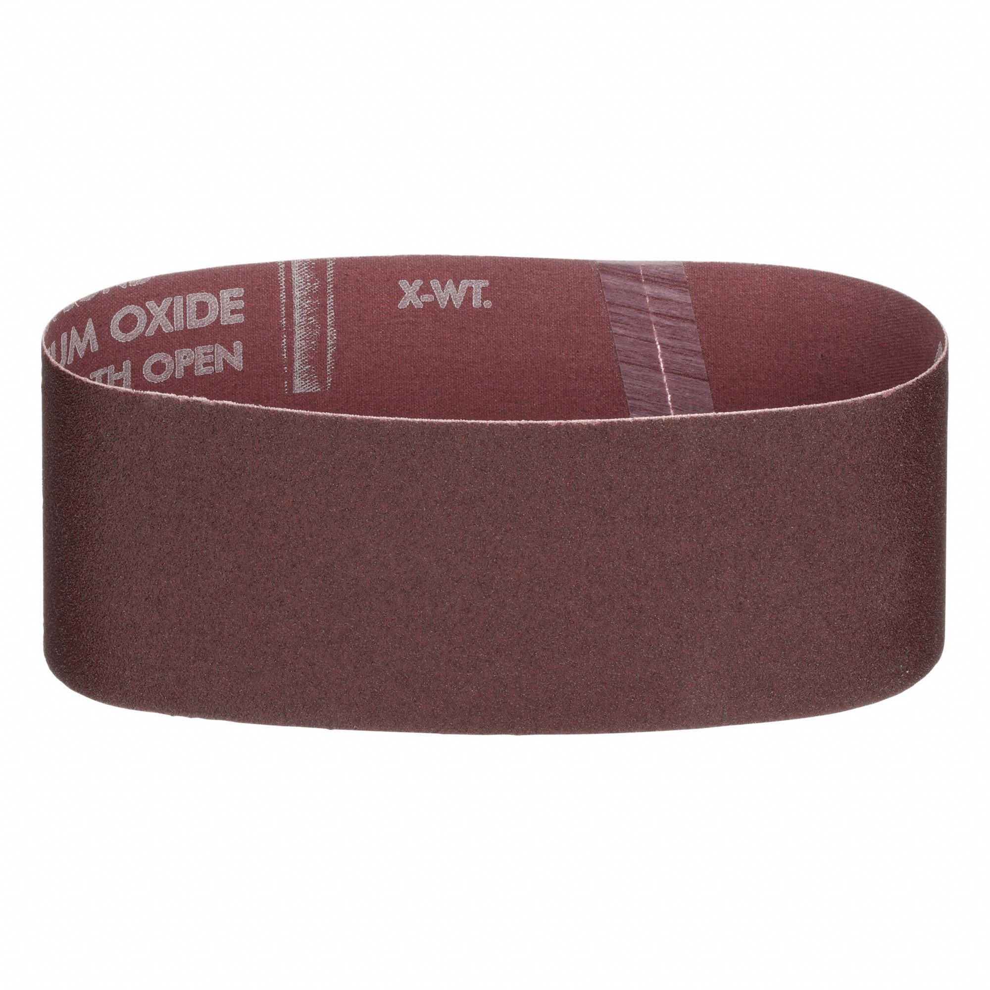Sanding Belt: 3 in W x 18 in L, Aluminum Oxide, 80 Grit, X Wt Cotton Backing, 5 PK