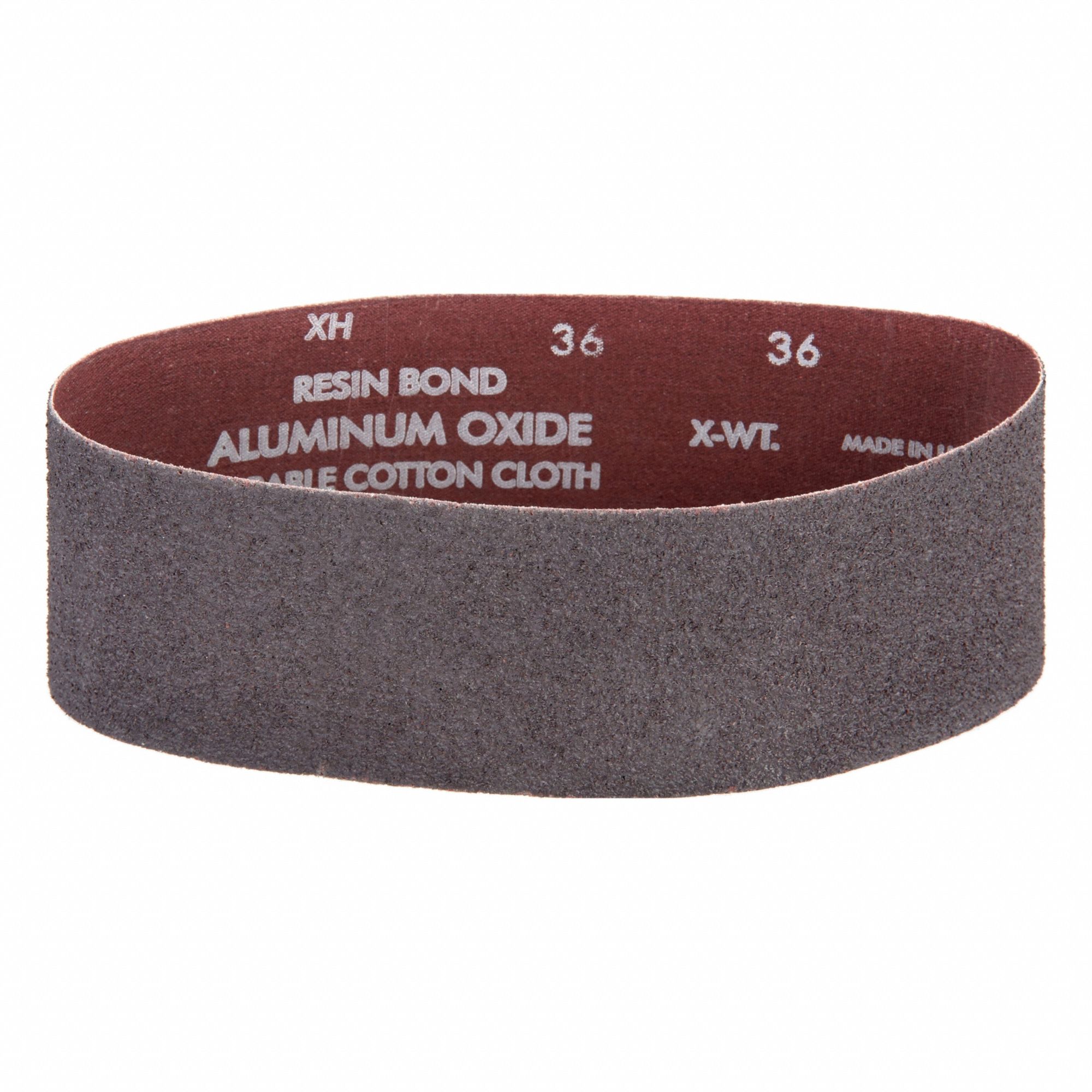SANDING BELT, 3 IN W X 21 IN L, ALUMINUM OXIDE, 36 GRIT, X WEIGHT COTTON BACKING, 5 PK
