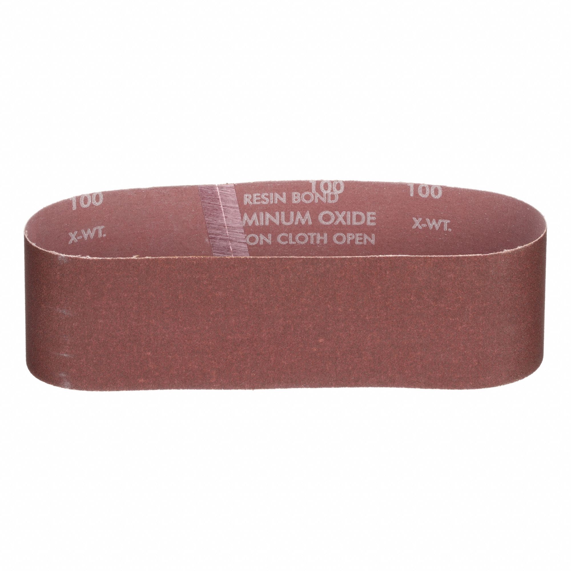 Sanding Belt: 3 in W x 24 in L, Aluminum Oxide, 100 Grit, X Wt Cotton Backing, 5 PK