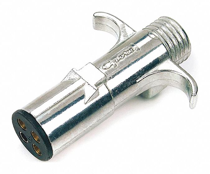 4-WAY CONNECTOR, PLUG, HEAVY-DUTY, SOLID BRASS PIN TERMINALS, ZINC DIE-CAST HOUSING