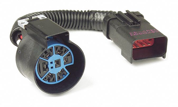TRAILER SOCKET RECTANGULAR TO ROUND ADAPTER, 7-WAY