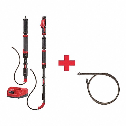 Closet Auger Kit: Battery Included, 1-1/4 in to 2 in/2 in to 4 in