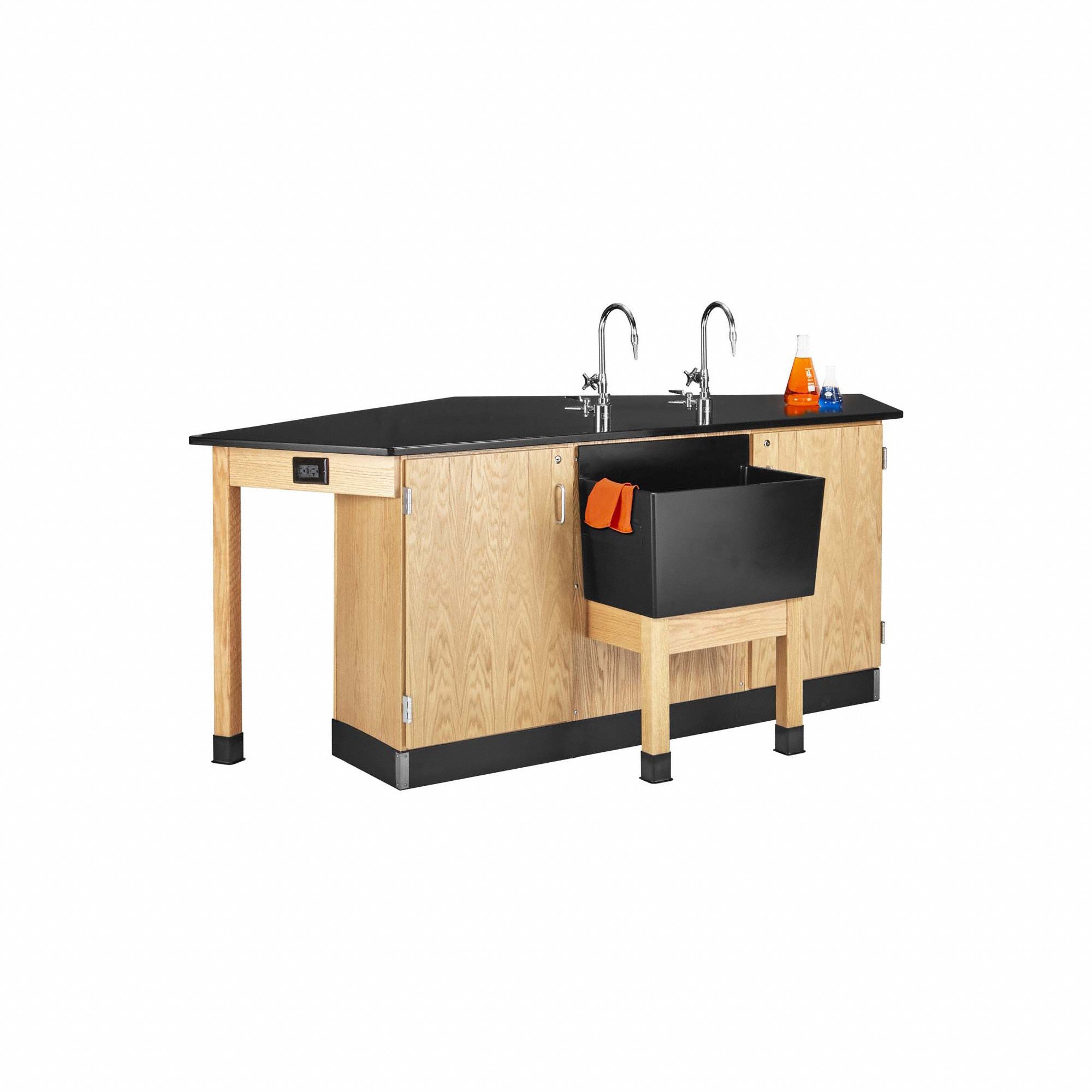 Workstation, Red, 36 in Overall L.