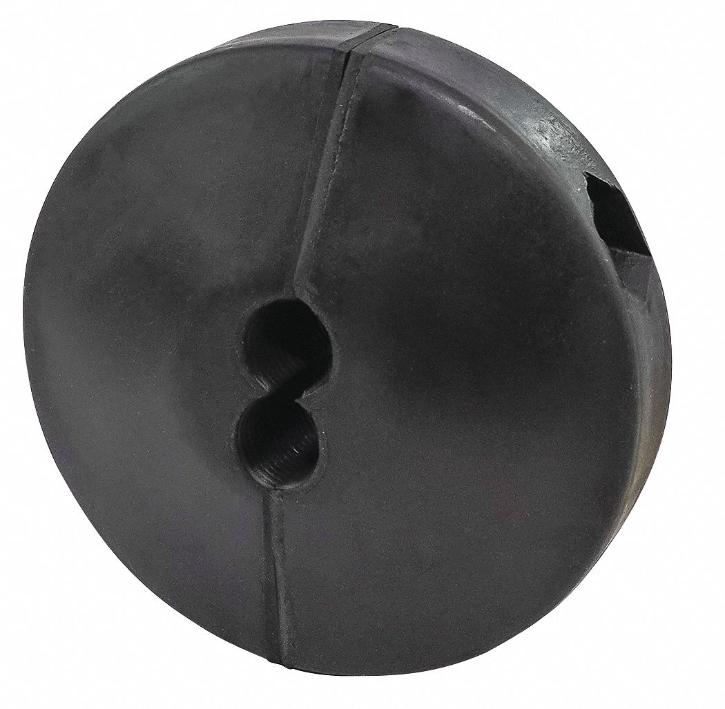 Bumper Stop: Rubber, For 1/2 in Hose Dia, 3 1/2 in Hose Stop Overall Outside Dia., Circle