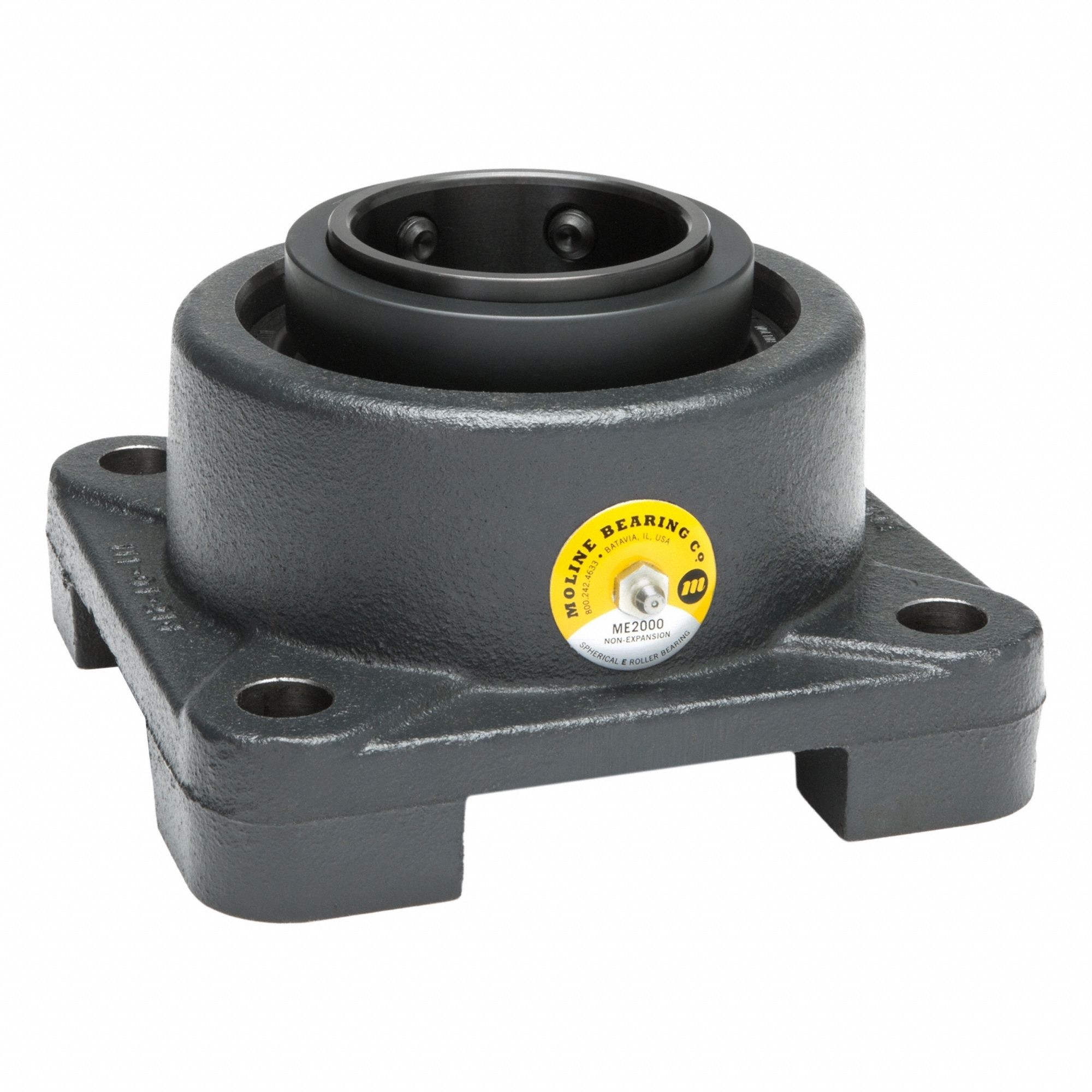 SBTRD204-12G Relube 3/4" Set Screw Insert Bearing With 3 Bolt Ductile Flange
