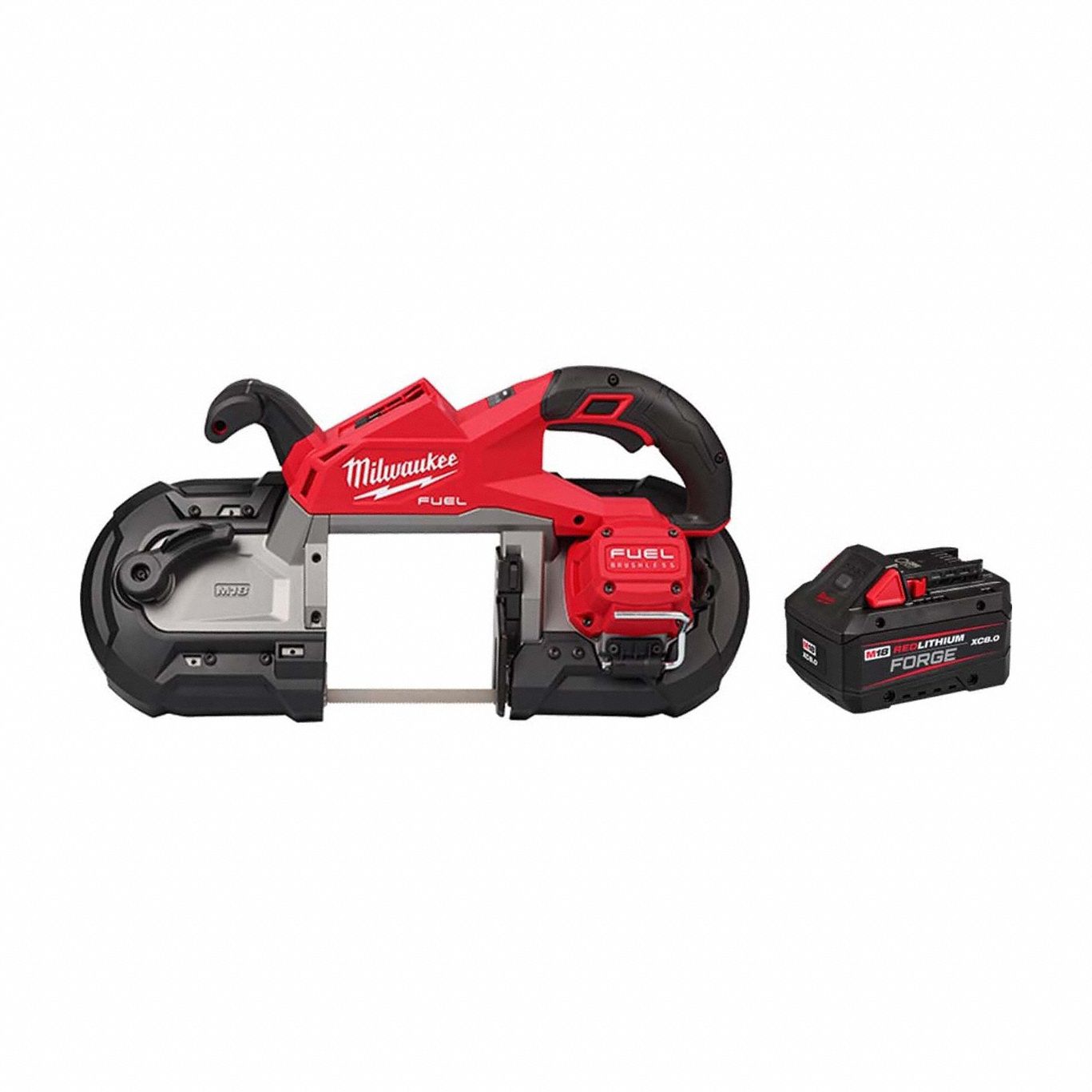 Band Saw Kit: 1 Battery, No Charger, 44 7/8 in Blade Lg, 5 in Cutting Lg - Max, Brushless